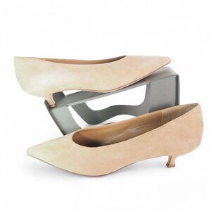 Kate Spade Dale Suede Pointed Toe Low Heel Pumps Cashmere Kid Beige Women's 8M